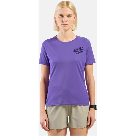 Koszulka damska Odlo ESSENTIAL PRINT T-shirt crew neck s/s fioletowa, 4 zdjęcie