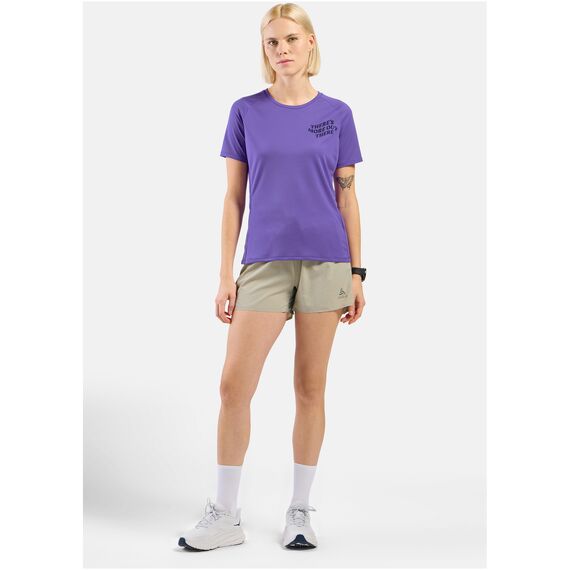 Koszulka damska Odlo ESSENTIAL PRINT T-shirt crew neck s/s fioletowa, 2 zdjęcie