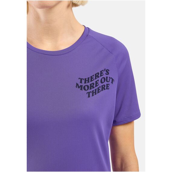 Koszulka damska Odlo ESSENTIAL PRINT T-shirt crew neck s/s fioletowa, 6 zdjęcie