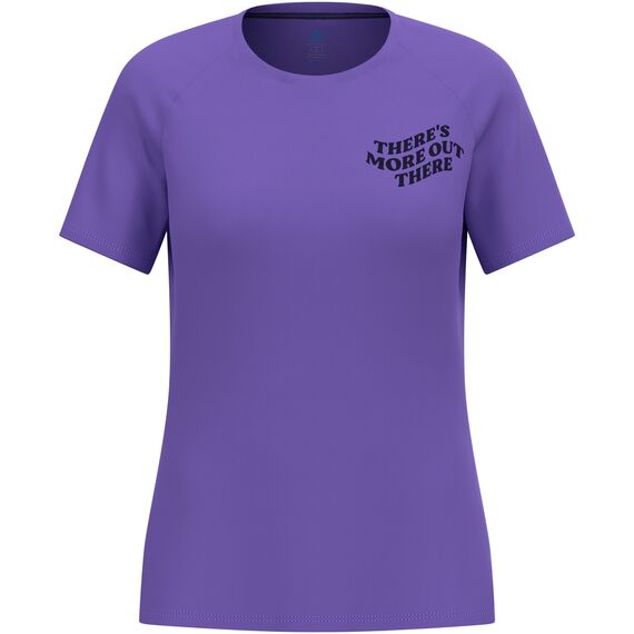 Koszulka damska Odlo ESSENTIAL PRINT T-shirt crew neck s/s fioletowa, Kolor: fioletowy, Rozmiar: M