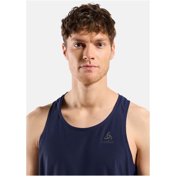 Koszulka bez rękawów męska Odlo ZEROWEIGHT CHILL-TEC Tank crew neck granatowa, 2 zdjęcie
