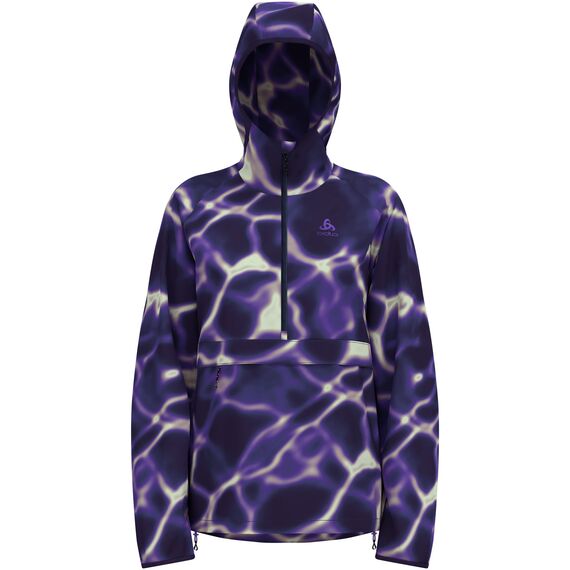 Kurtka damska Odlo ZEROWEIGHT PRINT Jacket fioletowa, Kolor: fioletowy, Rozmiar: S
