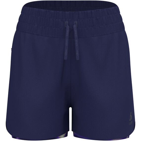 Spodenki damskie Odlo ZEROWEIGHT 3 INCH PRINT 2-in-1 short granatowe, Kolor: granatowy, Rozmiar: XS