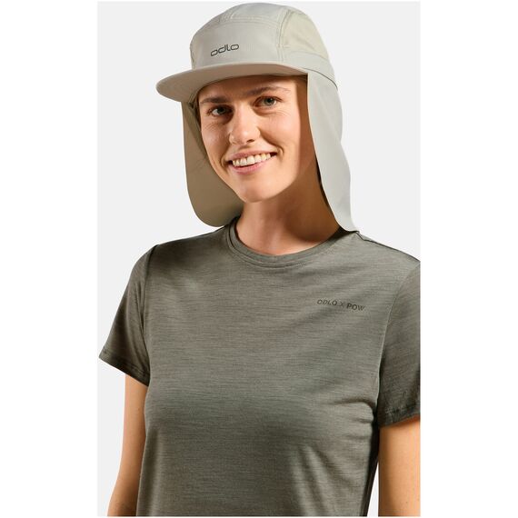 Czapka z kołnierzykiem Odlo PERFORMANCE LIGHT SHADE CAP Cap beżowa, 4 zdjęcie