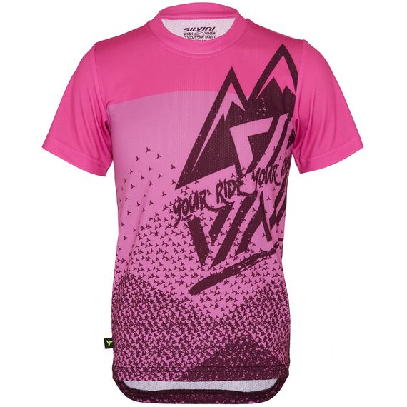 Koszulka rowerowa (z krótkim rękawem) dziecięca SILVINI Junior Jersey DENNI różowa, Rozmiar: 134/140