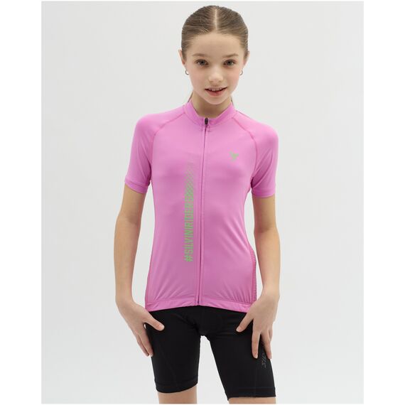 Koszulka rowerowa (z krótkim rękawem) dziecięca SILVINI Junior Jersey MAZZANI różowa, Rozmiar: 134/140