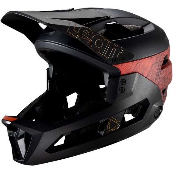 Kask rowerowy (z wypinaną szczęką/3w1) LEATT Helmet MTB Enduro 3.0 V25 czarno-czerwony, Kolor: czarny, Rozmiar: S, 7 zdjęcie