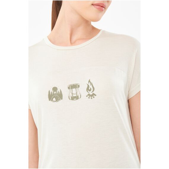 T-shirt damski VIKING Likelo Bamboo beżowy, Kolor: beżowy, Rozmiar: L, 3 zdjęcie