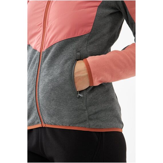 Kurtka damska VIKING Creek Hoodie Bamboo Lady rozpinana z kapturem różowo-szara