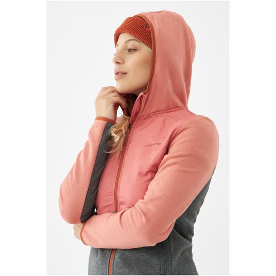 Kurtka damska VIKING Creek Hoodie Bamboo Lady rozpinana z kapturem różowo-szara