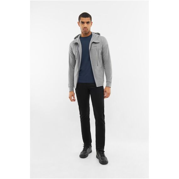 Bluza męska VIKING Lonetree Hoodie Bamboo Man rozpinana z kapturem szara