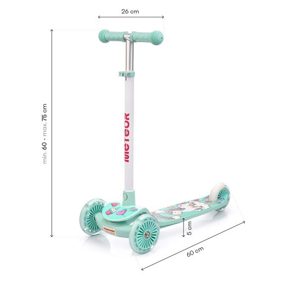 METEOR hulajnoga dziecieca dla dziewczynki trójkołowa Funny, Kolor: zielony, 3 zdjęcie METEOR hulajnoga dziecieca dla dziewczynki trójkołowa Funny, Kolor: zielony, 3 zdjęcie