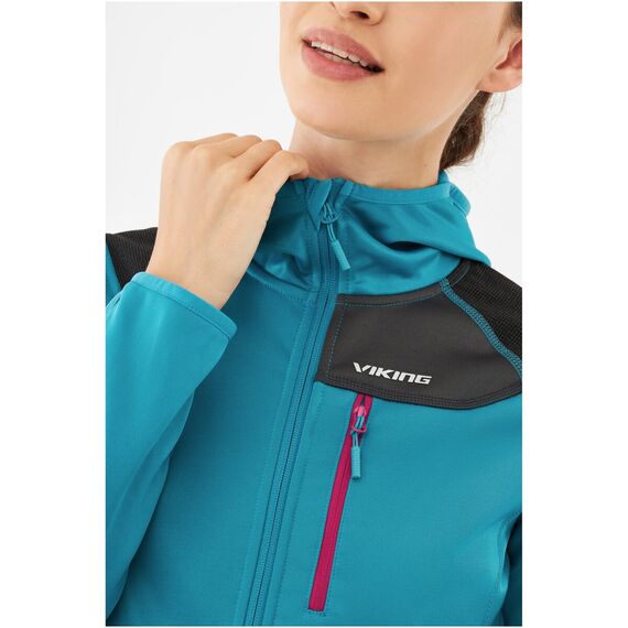 Bluza damska VIKING Yosemite Hoodie Lady rozpinana z kapturem turkusowa