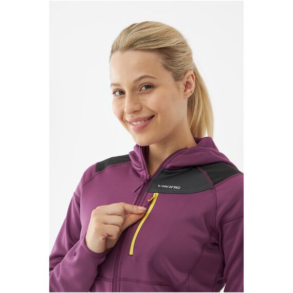 Bluza damska VIKING Yosemite Hoodie Lady rozpinana z kapturem fioletowa