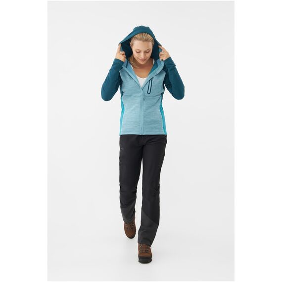 Bluza damska VIKING Delmore Hoodie Lady rozpinana z kapturem turkusowa