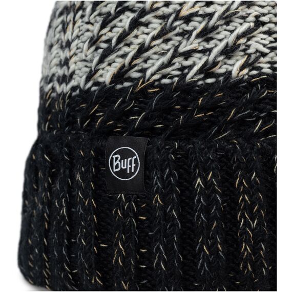 BUFF KNITTED & FLEECE BAND BEANIE AKNA BLACK, Kolor: czarny, Rozmiar: one size, 2 zdjęcie