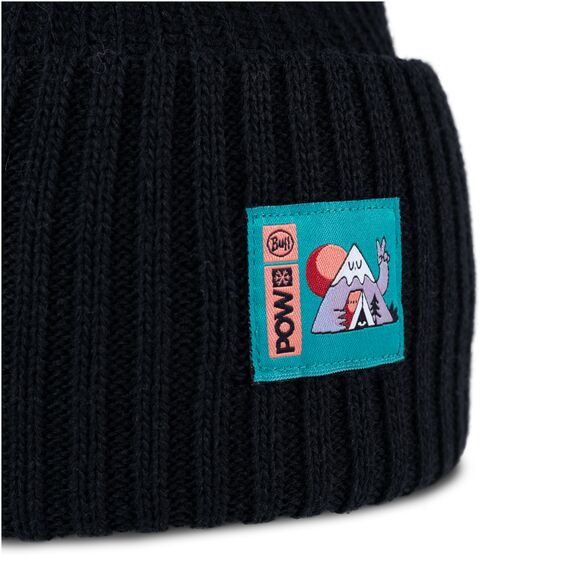 BUFF KNITTED BEANIE POW RUTGER BLACK, 2 zdjęcie