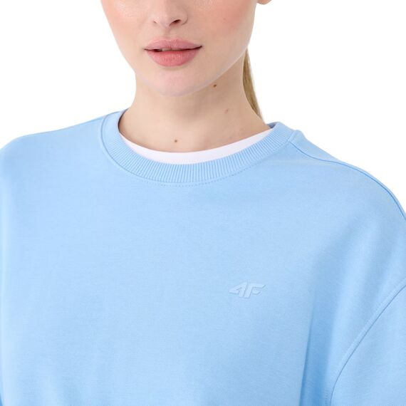 4F bluza bawełniana damska 4FWMM00TSWSF1765 błękitna baby blue, Kolor: niebieski, Rozmiar: S, 4 zdjęcie