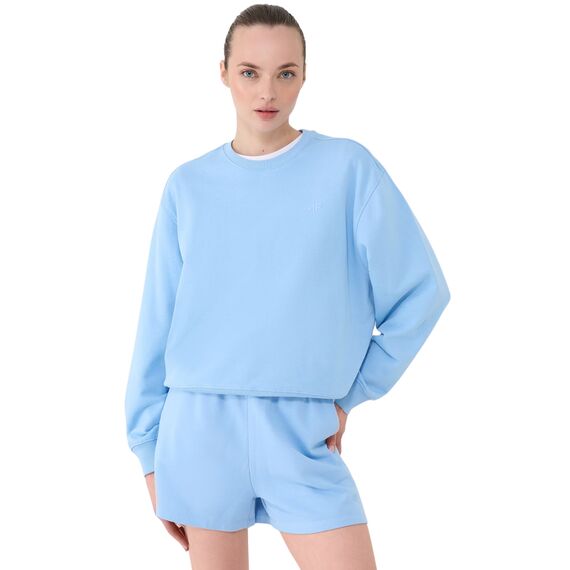4F bluza bawełniana damska 4FWMM00TSWSF1765 błękitna baby blue, Kolor: niebieski, Rozmiar: S