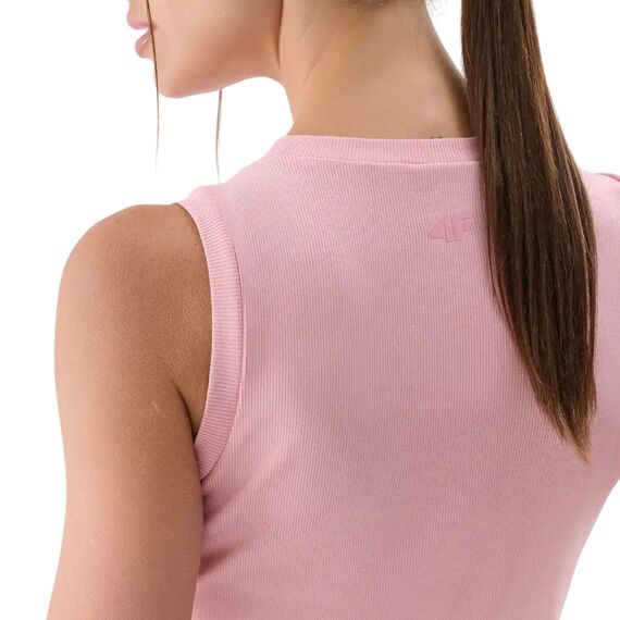4F top prążkowany bawełniany damski na ramiączkach 4FWMM00TSLEF132 różowy, Kolor: różowy, Rozmiar: XL, 6 zdjęcie
