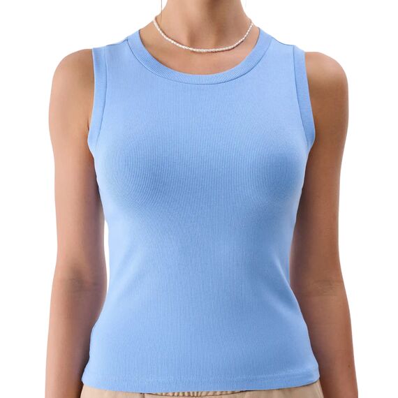 4F top prążkowany bawełniany damski na ramiączkach 4FWMM00TSLEF132 niebieski, Kolor: niebieski, Rozmiar: XL, 2 zdjęcie