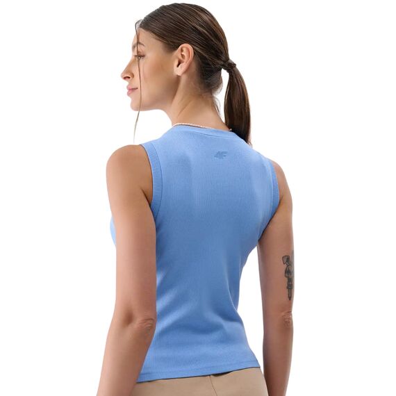 4F top prążkowany bawełniany damski na ramiączkach 4FWMM00TSLEF132 niebieski, Kolor: niebieski, Rozmiar: XXL, 3 zdjęcie