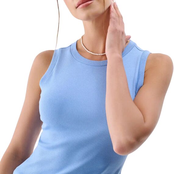 4F top prążkowany bawełniany damski na ramiączkach 4FWMM00TSLEF132 niebieski, Kolor: niebieski, Rozmiar: XL, 4 zdjęcie