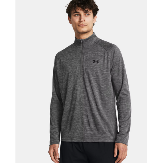 UNDER ARMOUR koszulka z długim rękawem longsleeve z zamkiem UA Tech szara, Kolor: szary, Rozmiar: XXL