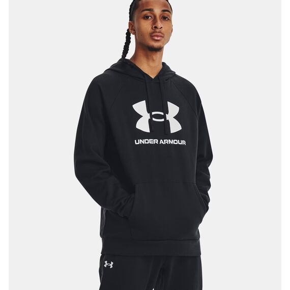 UNDER ARMOUR bluza bawełniania z kapturem UA Rival Fleece Logo HD czarna