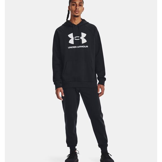 UNDER ARMOUR bluza bawełniania z kapturem UA Rival Fleece Logo HD czarna