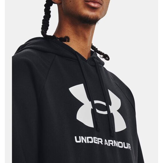 UNDER ARMOUR bluza bawełniania z kapturem UA Rival Fleece Logo HD czarna