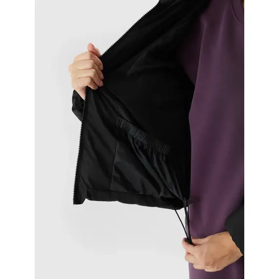 4F kurtka damska zimowa puchowa z kapturem 4FWAW25TDJAF594 czarna