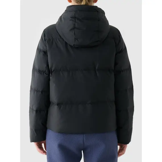 4F kurtka damska zimowa puchowa z kapturem 4FWAW25TDJAF594 czarna