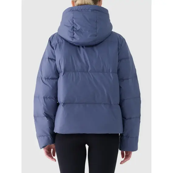 4F kurtka damska zimowa puchowa z kapturem 4FWAW25TDJAF594 granatowa