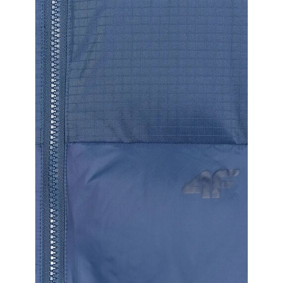 4F bezrękawnik męski ze stójką z wypełnieniem syntetycznym 4FWAW25TVJAM229 niebieski