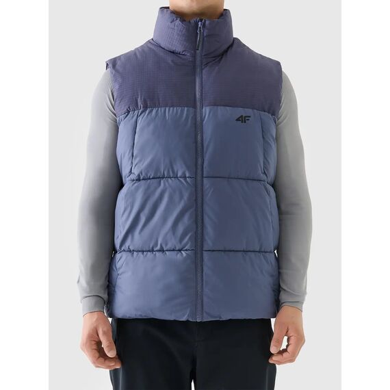 4F bezrękawnik męski ze stójką z wypełnieniem syntetycznym 4FWAW25TVJAM229 niebieski, Kolor: niebieski, Rozmiar: XL