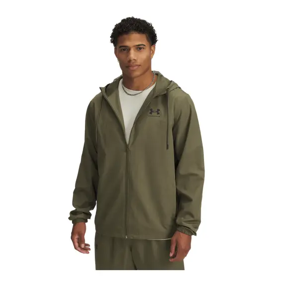 UNDER ARMOUR kurtka męska przejściowa Rival Wvn Windbreaker, Kolor: zielony, Rozmiar: S