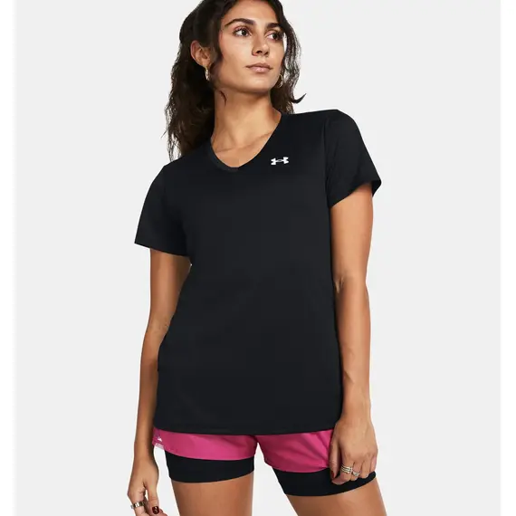 UNDER ARMOUR koszulka damska t-shirt sportowy SSV-Solid czarna, Kolor: czarny, Rozmiar: S, 4 zdjęcie