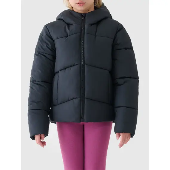 4F kurtka dla dziewczynki puchowa 4FJWAW25TDJAF615 czarna, Kolor: czarny, Rozmiar: 164, 3 zdjęcie