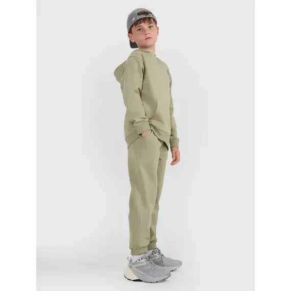 4F spodnie chłopięce z miękkim meszkiem wewnątrz z haftem