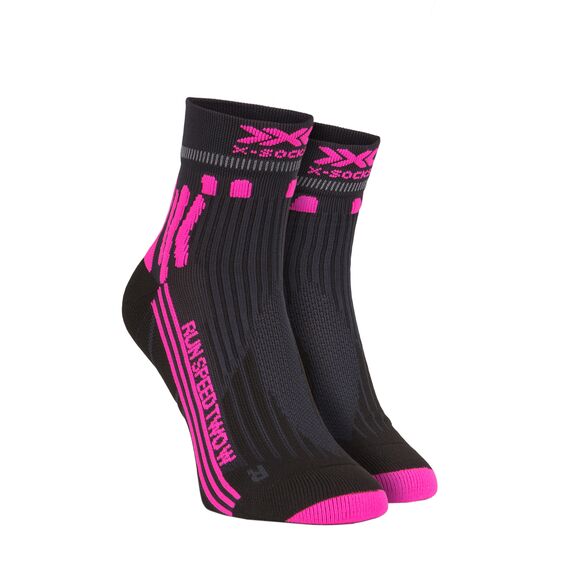 Skarpety damskie X-Socks RUN SPEED TWO 4.0 czarno-różowe, Kolor: ciemnoszary, Rozmiar: 41/42