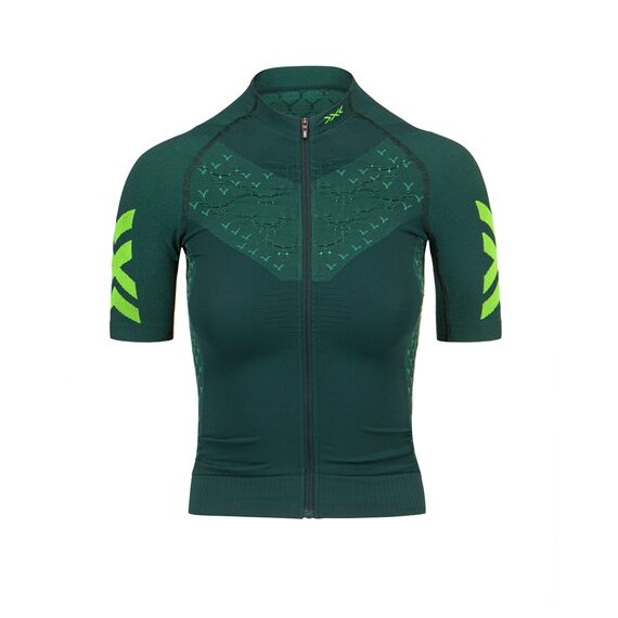 Koszulka damska X-Bionic TWYCE 4.0 BIKE ZIP zielona, Kolor: szary, Rozmiar: L