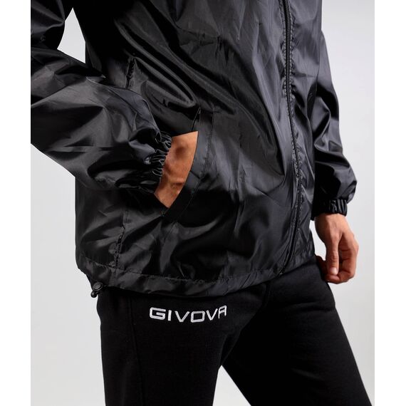 GIVOVA kurtka przeciwdeszczowa ortalion piłkarski WIND czarny, Kolor: czarny, Rozmiar: S, 3 zdjęcie
