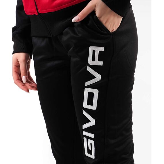 GIVOVA komplet dresowy spodnie + buza TUTA CUBA czarno-czerwony, Kolor: czarno-czerwony, Rozmiar: L, 2 zdjęcie