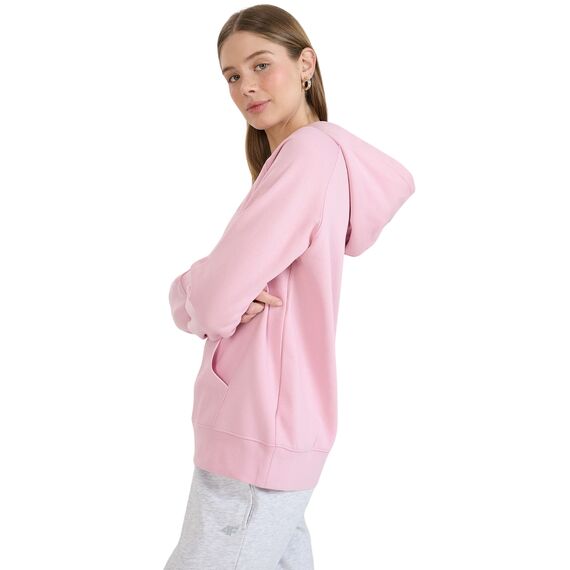 4F bluza damska z kapturem bawełniana 4FWMM00TSWSF1764 różowy