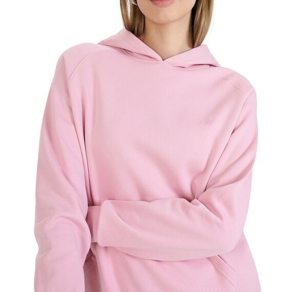 4F bluza damska z kapturem bawełniana 4FWMM00TSWSF1764 różowy