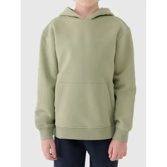 4F bluza dresowa chłopięca z kapturem 4FJWAW25TSWSM1945 zielony