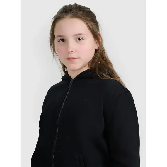 4F bluza dla dziewczynki rozpinana z kapturem 4FJWMM00TSWSF1861 czarny