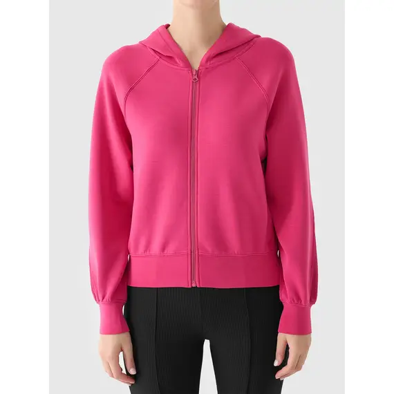 4F bluza damska na zamek z kapturem 4FWAW25TSWSF1835 różowy