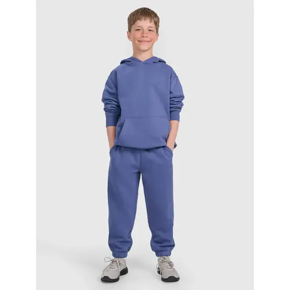 4F bluza dresowa chłopięca z kapturem 4FJWAW25TSWSM1945 niebieski